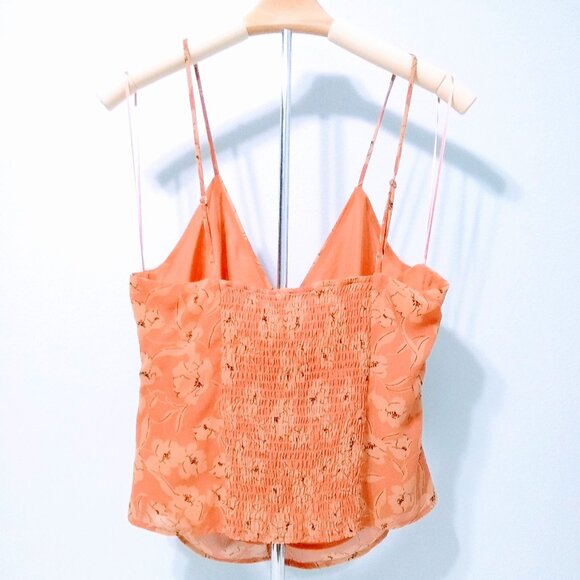 REVOLVE -ASTR -THE LABEL Ruffled Shirred Clay Floral Cami Top Size L - Picture 5 of 16